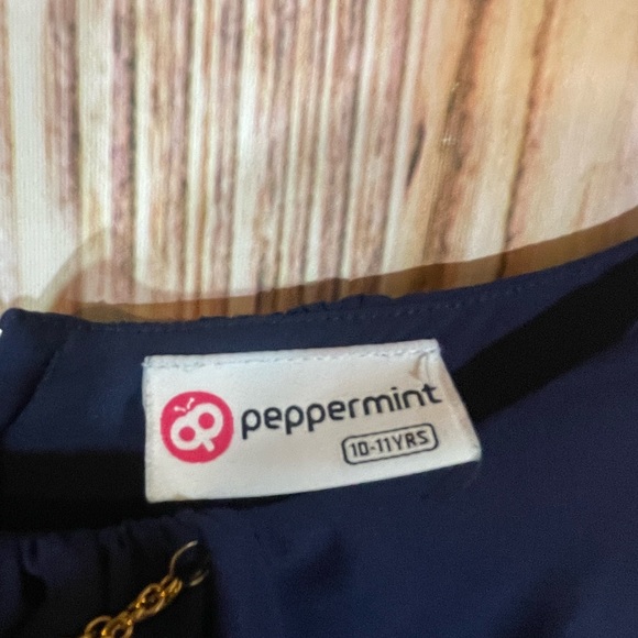 Peppermint Kids Navy Elephant Pattern Dress Sz 10/11 Years - Picture 3 of 5